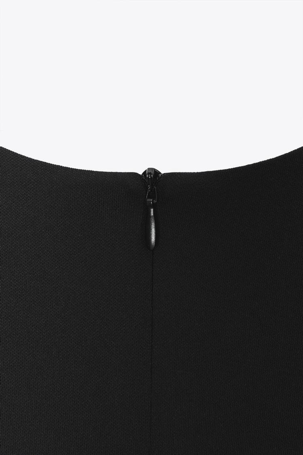 ZARA ПЛАТЬЕ-КОМБИНЕЗОН СО СБОРКАМИ, ЧЕРНЫЙ