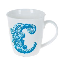 Кружка фарфоровая "Алфавит" v=360мл. (10видов) (min12) (транспортная упаковка)