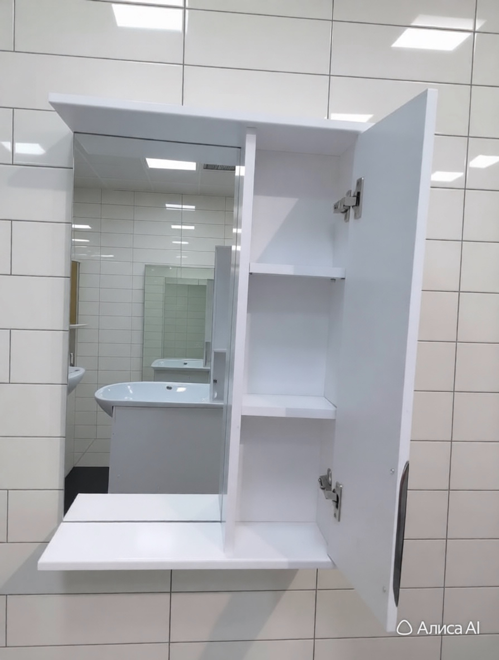 Комплект мебели для ванной комнаты Джика 55 (зеркало шкаф с тумбой и раковиной Уют)