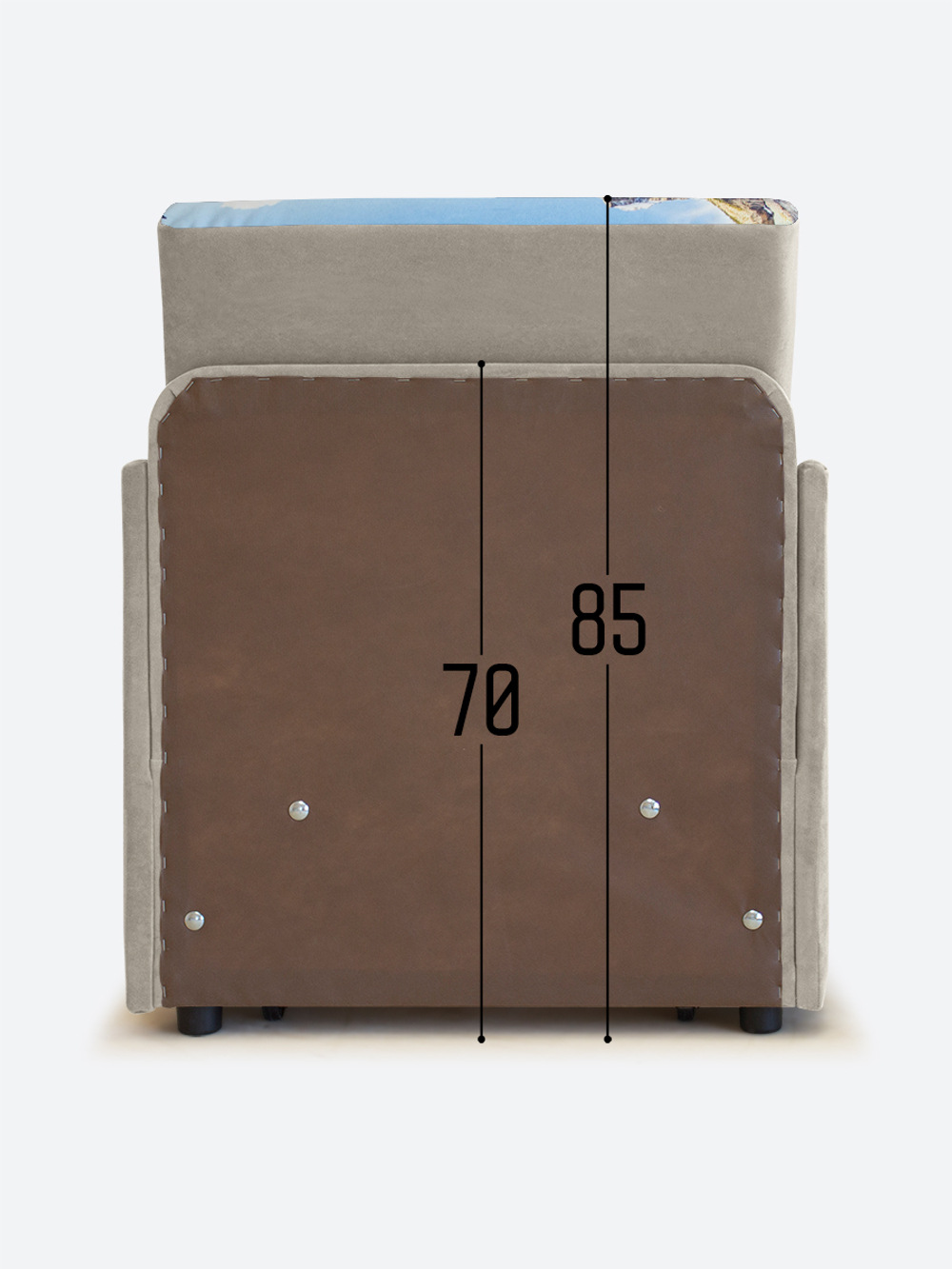 Кресло-кровать "Миник" с подлокотниками, купон Пейзаж