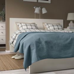 IKEA INDIRA  (ИКЕА ИНДИРА)  -  Покрывало, темный серо-голубой, 230x250 см