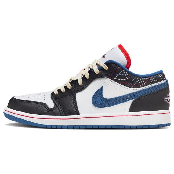 Jordan Air Jordan 1 Винтажные баскетбольные кроссовки Low Топ Белый черный Мужские