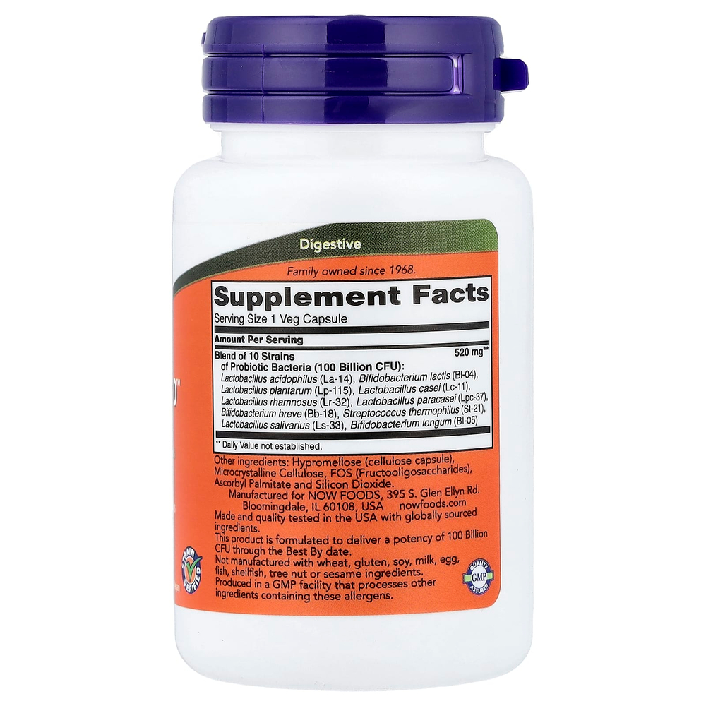 NOW Foods, Probiotic-10™, 30 растительных капсул