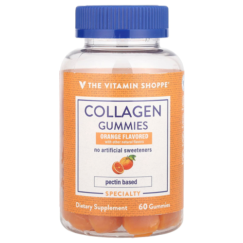 The Vitamin Shoppe, Жевательные мармеладки с коллагеном, апельсин, 60 жевательных мармеладок (250 мг в 1 жевательной мармеладке)