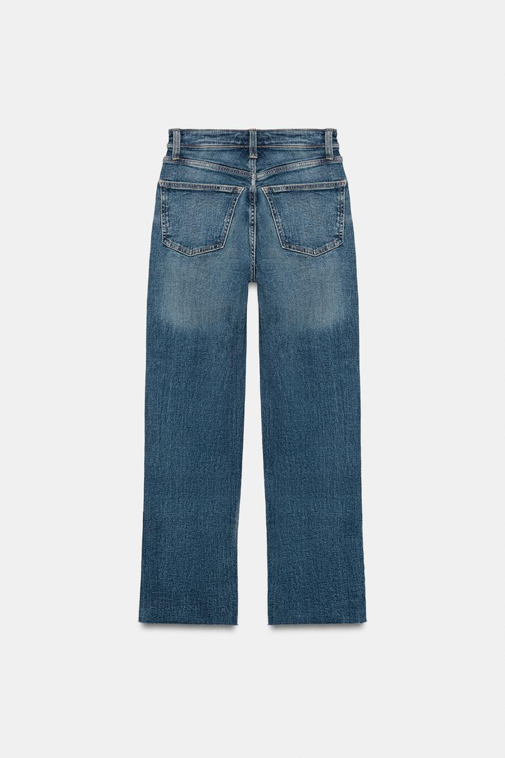 ZARA ДЖИНСЫ TRF CROPPED FLARE С ВЫСОКОЙ ПОСАДКОЙ, СИНИЙ