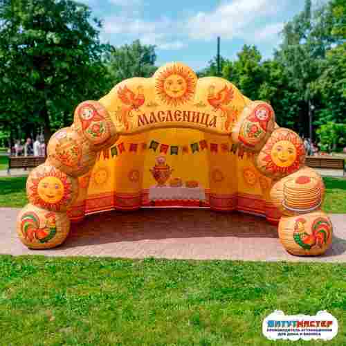 Надувная сцена для масленицы «Золотое солнышко», 5,5×3×2,8 м