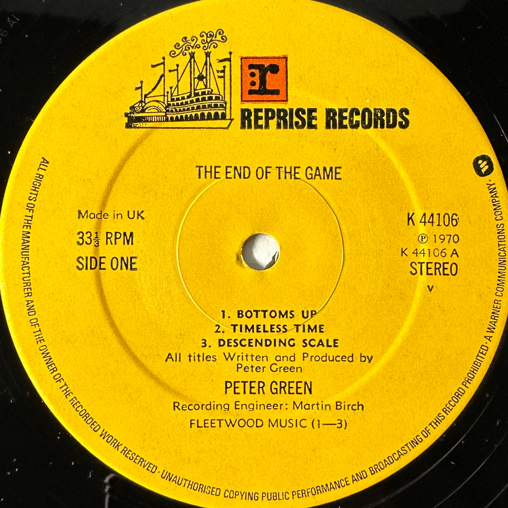 Peter Green ‎– The End Of The Game (Англия)