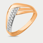 Кольцо для женщин из розового золота 585 пробы с фианитами (арт. 023381-1102)