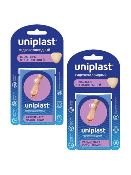 Uniplast Пластырь гидроколлоидный от натоптышей 42×45 мм 6 шт.