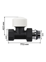 Набор термостатический для радиатора прямой 1/2 Design М30х1.5 Черный Royal Thermo