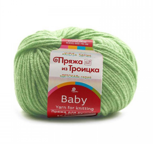Пряжа "Кроха", 20%шерсть, 80%акрил, 50гр, 135м, св. салат