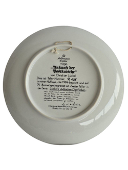 Тарелка декоративная "Прибытие дилижанса" Германия