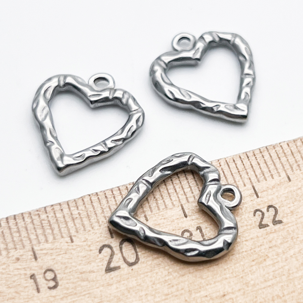 Подвеска Сердце, сталь (темный оттенок), размер 18*16 мм, цена за 1 шт