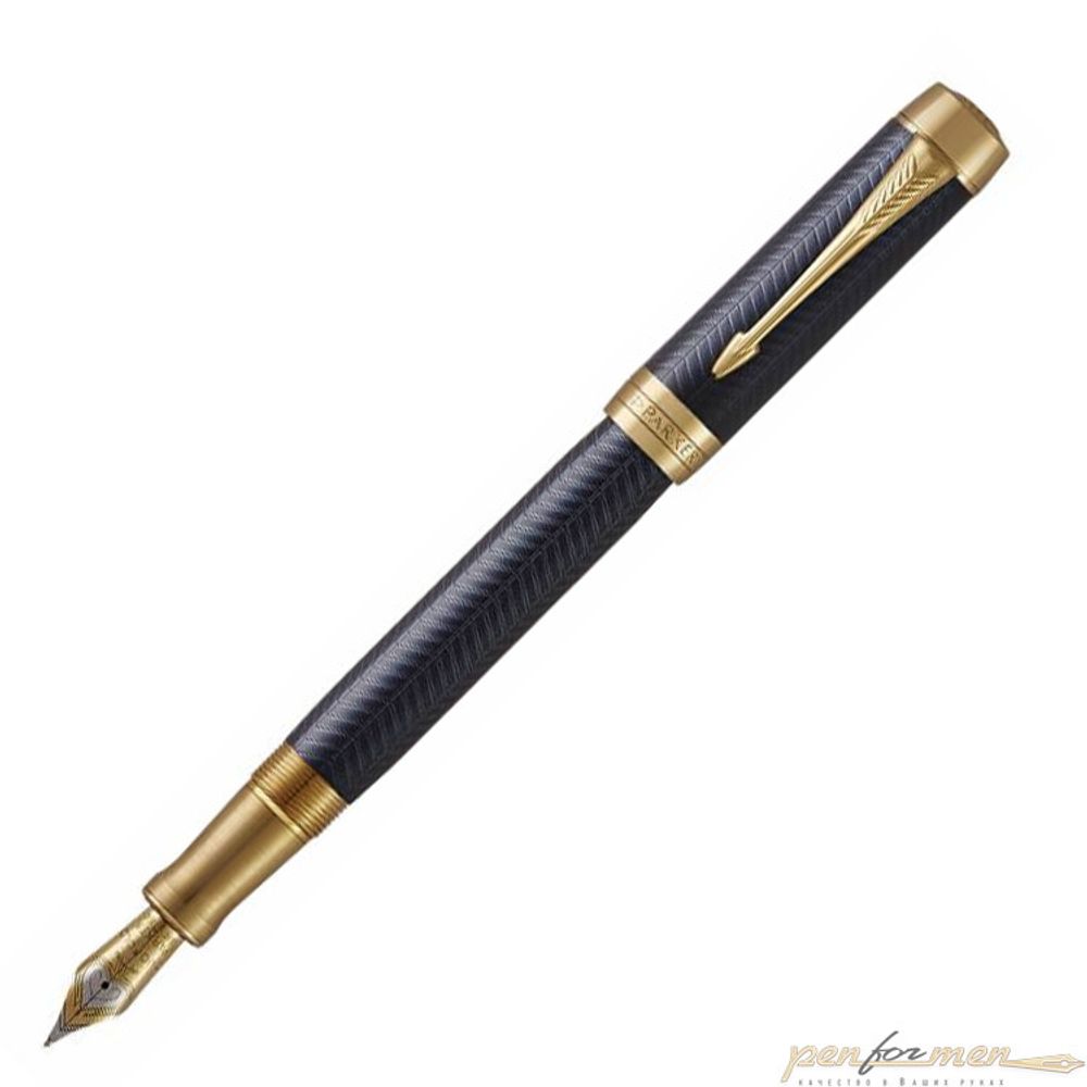 Перьевая ручка Parker Duofold F307 Prestige Centennial Blue Chevron GT перо M 18К (1931370)
