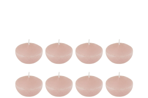 Набор из 8 плавающих свечей "Роза" 4 часа горения 6x6x3см