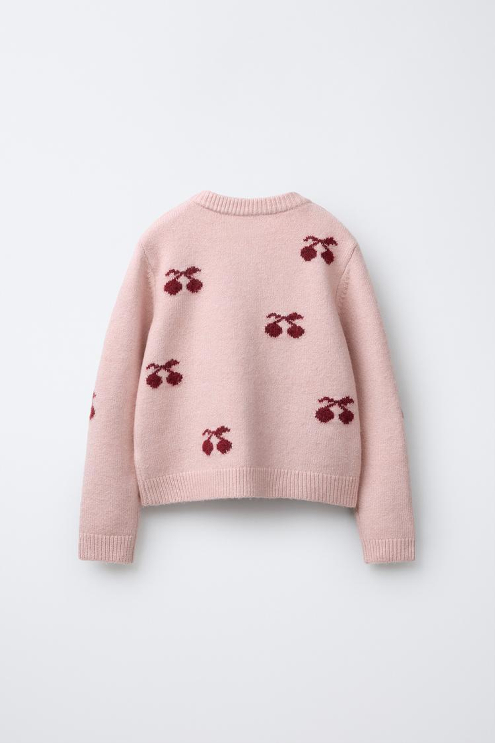 ZARA КАРДИГАН С ВИШНЯМИ, ПАСТЕЛЬНО-РОЗОВЫЙ