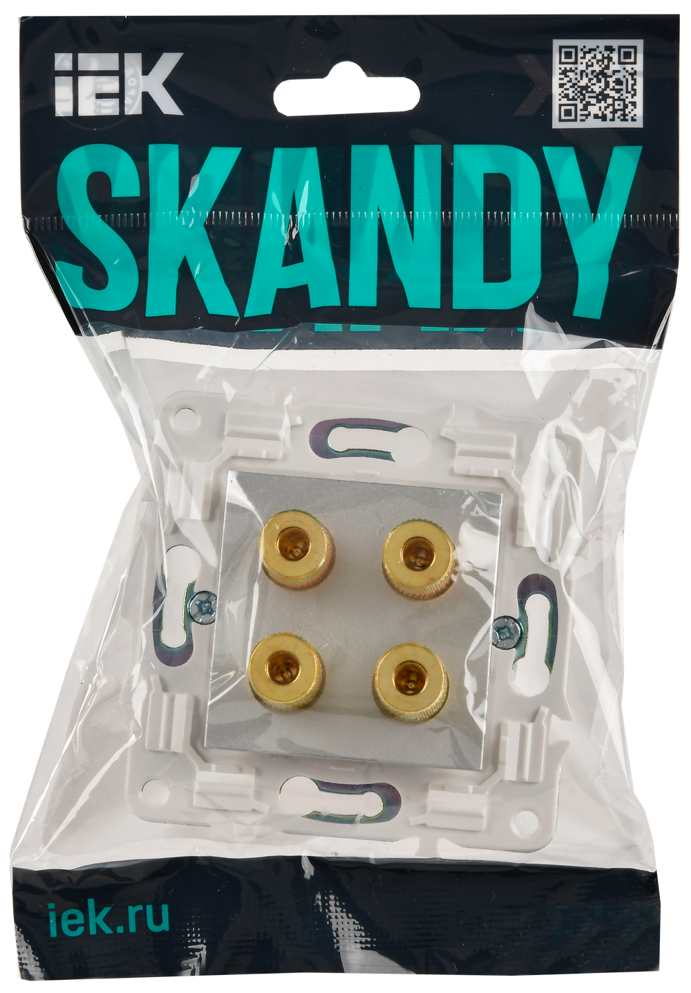 SKANDY Аудиорозетка 4-местная SK-A01S серебряный IEK