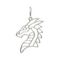 Подвеска Дракон - кулон из серебра 925, вид сзади