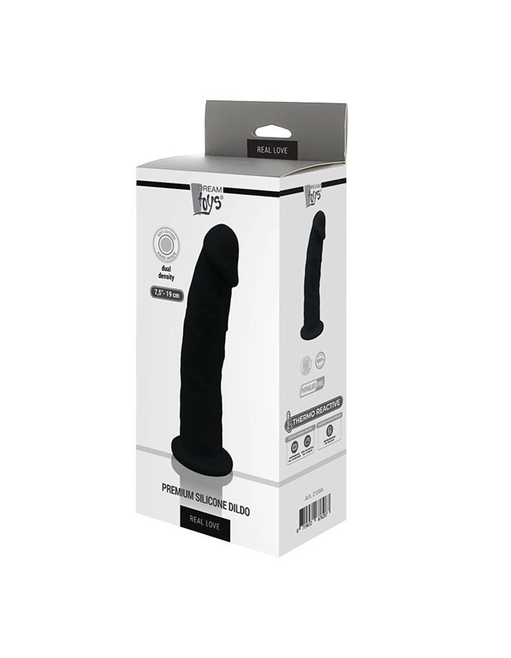 Черный реалистичный фаллоимитатор DILDO 7.5INCH BLACK - 19 см.