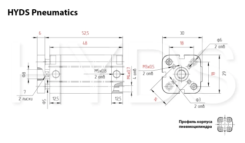 ADVUL-16-10-P-A Пневмоцилиндр