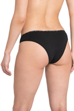 Трусики-бразилиана с узкой брендированной резинкой (Размер: L) (Цвет: черный)