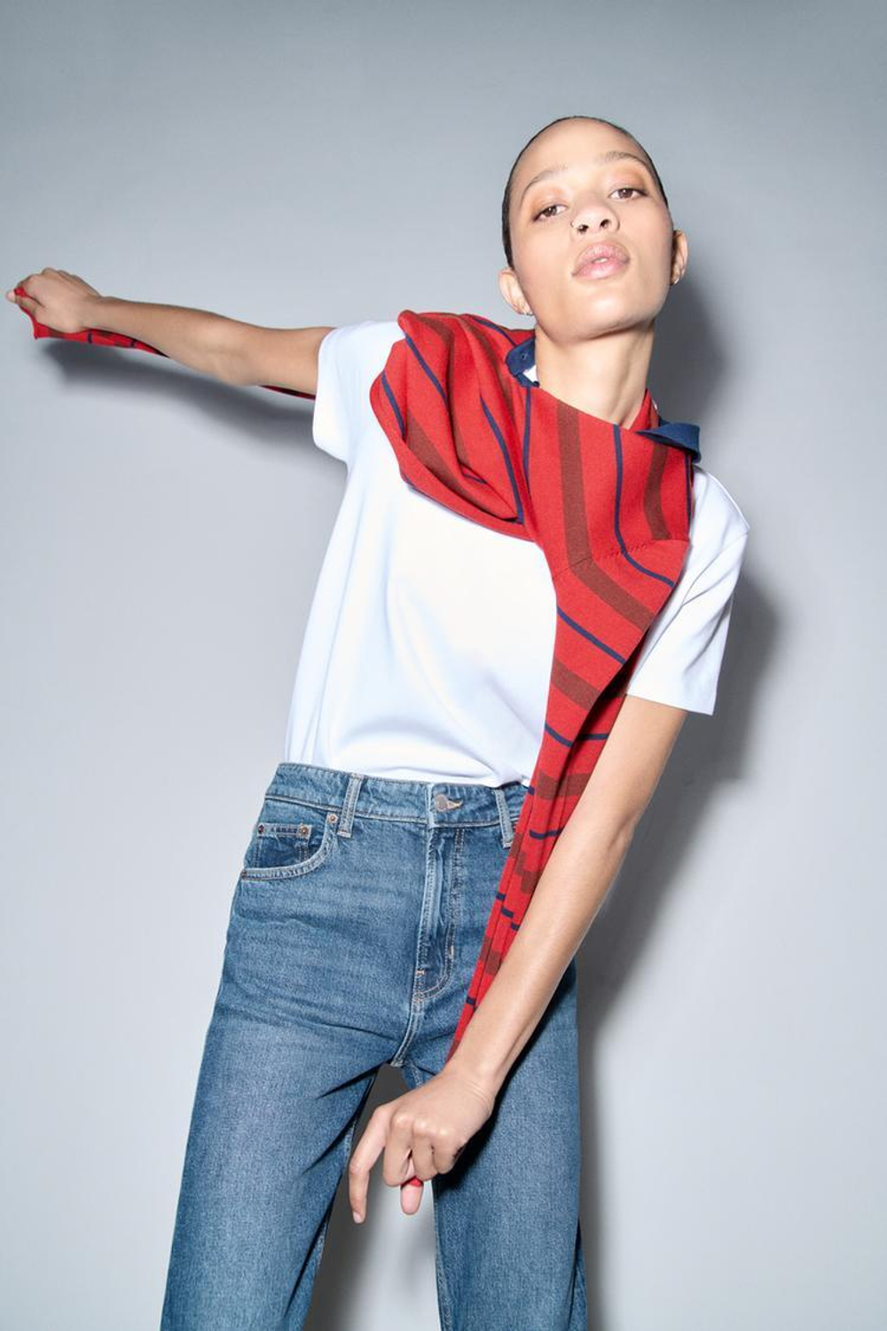 ZARA ДЖИНСЫ SKINNY С ВЫСОКОЙ ПОСАДКОЙ — ZW COLLECTION, ВЫЦВЕТШИЙ СИНИЙ