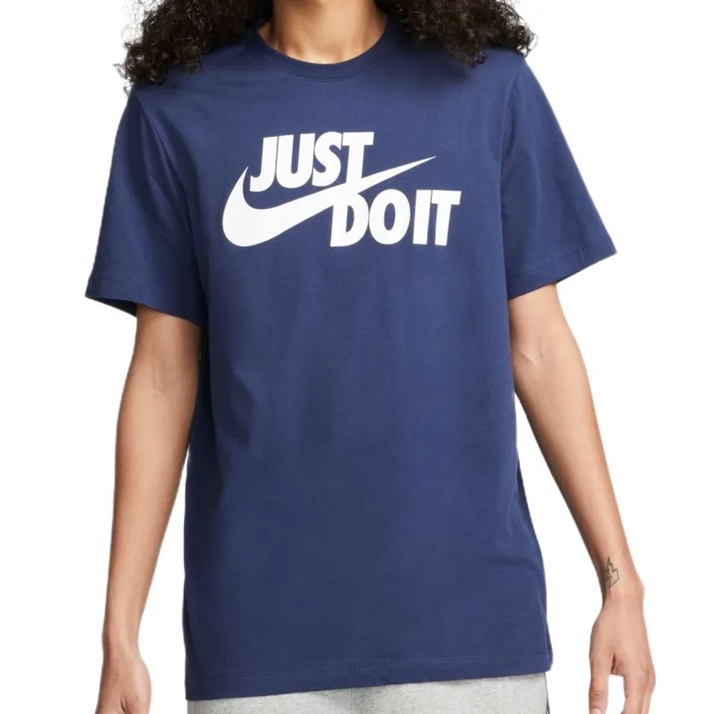 Мужская теннисная футболка Nike Sportswear Just Do It - midnight navy/white