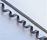 Лампасная лента (трикотажный, люрекс, 1,0 см).Черный/белый/серебро, ВО