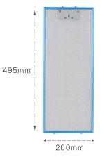 Жировой алюминиевый фильтр для вытяжки Hansa (Ханса) 200*496*9мм - 1021779
