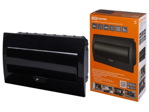 Бокс ЩРВ-П-18 модулей встраиваемый пластик IP41 антрацит TDM