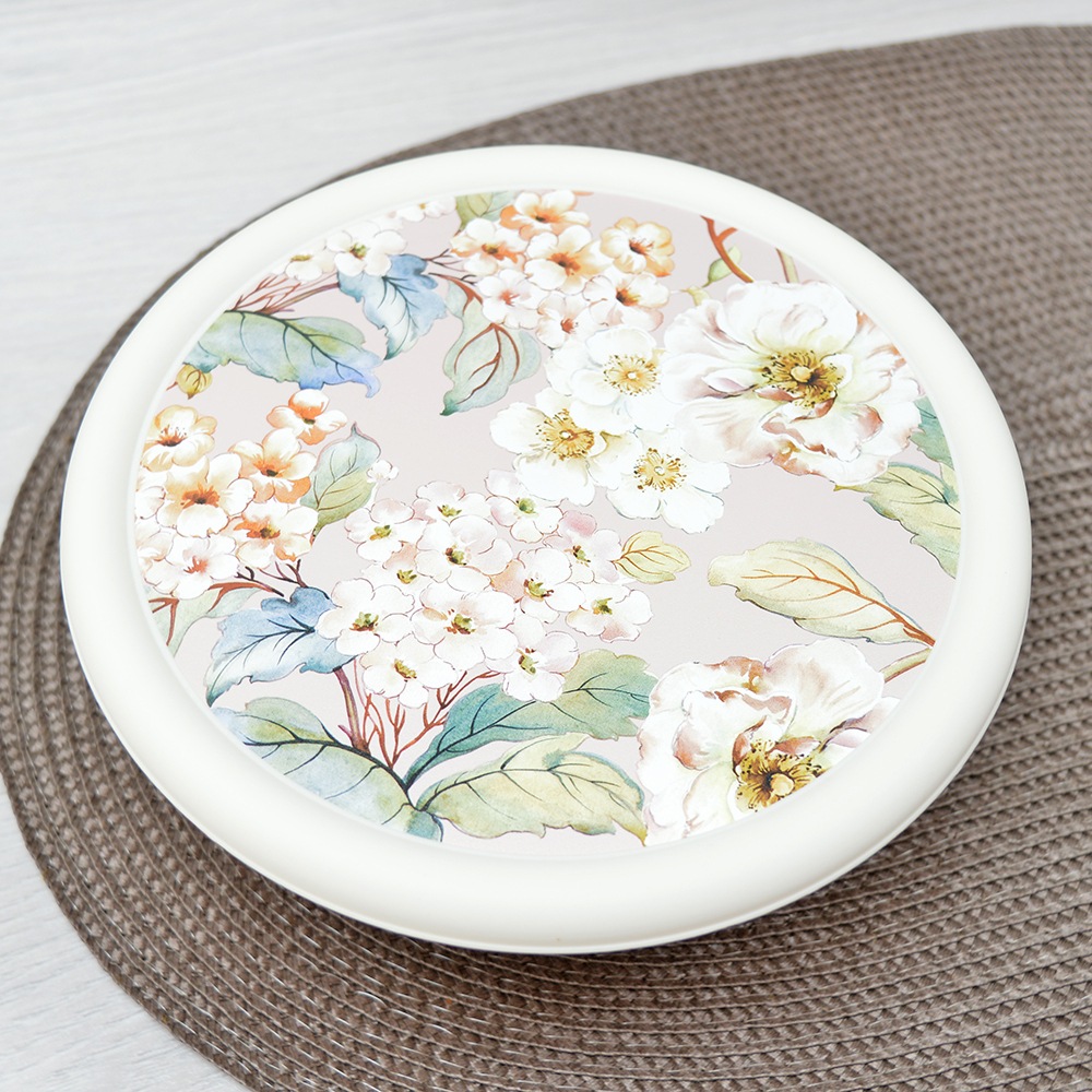 Комплект мисок 3шт (1,2л; 2,1л; 3,2л) "Modena" с крышками с декором (бежевый)