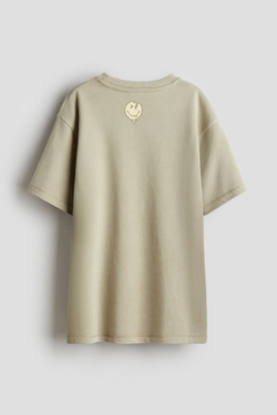 H&M Футболка с принтом белый, бежевый