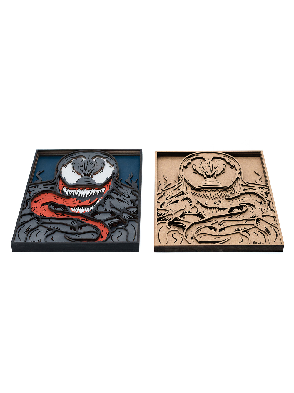 3D картина по номерам Веном (Venom), SamCraft, подарочный набор для творчества, многослойное панно из дерева для раскрашивания