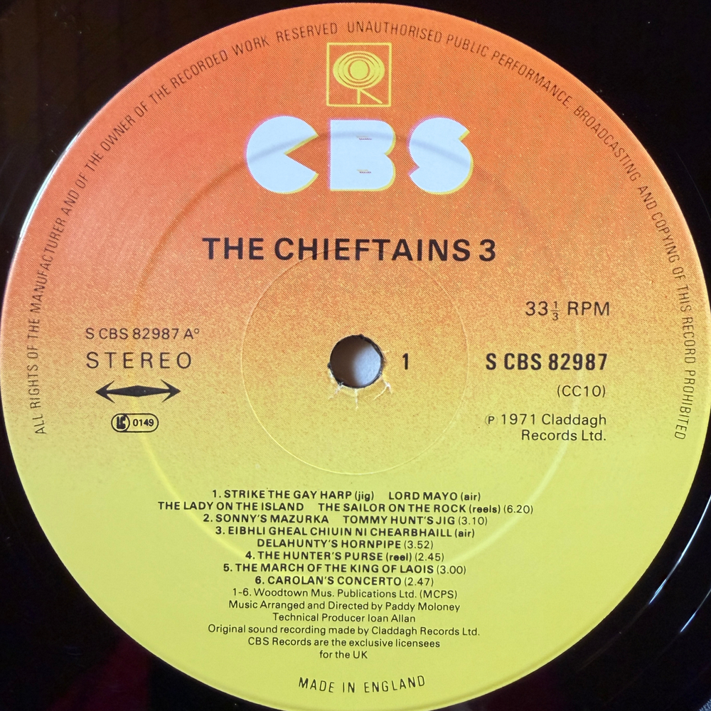 The Chieftains ‎– The Chieftains 3 (Англия 1978г.) Т