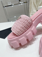Prada Crochet Platform Slides