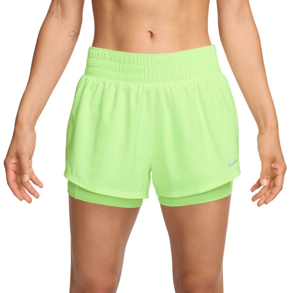 Женские теннисные шорты Nike Dri-Fit One 2-in-1 - barely volt/reflective silver