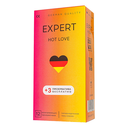Презервативы с разогревающим эффектом Expert Hot Love 12шт (+3 в подарок)