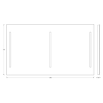 Зеркало Evoform с 3-мя встроенными LED-светильниками 16 W 130х75 см