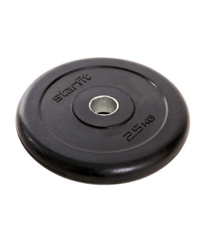 Диск обрезиненный BB-202 d=26 мм, стальная втулка, черный, 2,5 кг