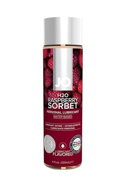 Лубрикант на водной основе с ароматом малины JO Flavored Raspberry Sorbet - 120 мл.