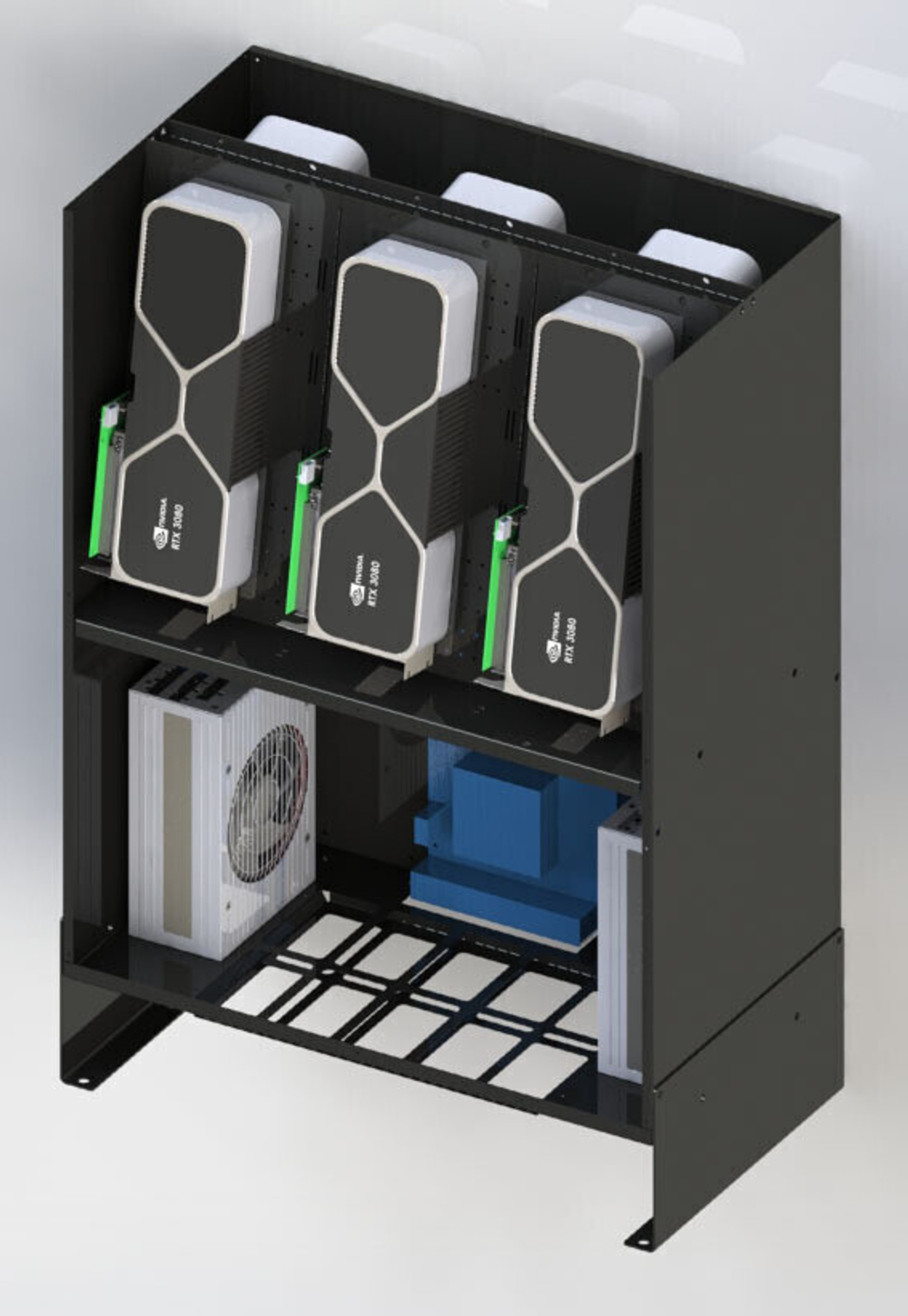 Корпус для майнинга с разделением потоков под 6 видеокарт