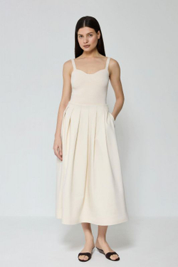 Юбка в складку из костюмной ткани