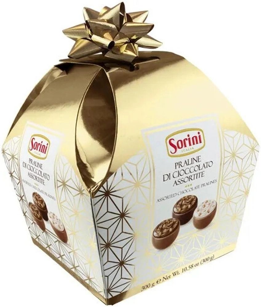 Конфеты Sorini Bauletto Gold из молочного шоколада с молочной начинкой и пралине 300г