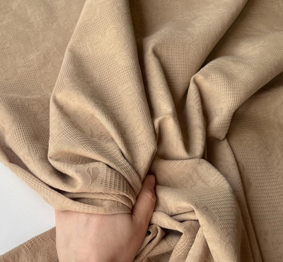 Хлопковый жаккард Бежево-песочный