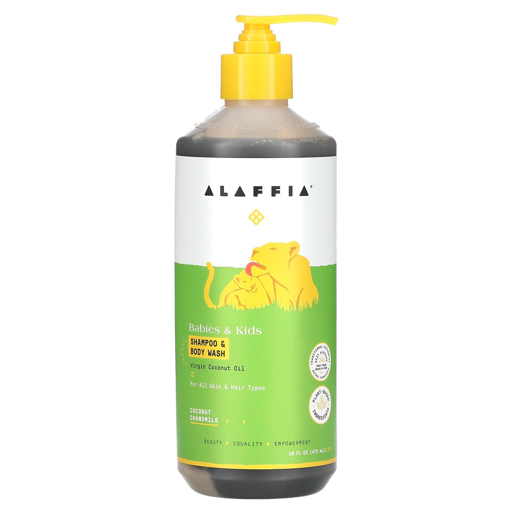 Alaffia, Baby & Kids, шампунь и гель для душа, кокос и ромашка, 473 мл (16 жидк. унций)