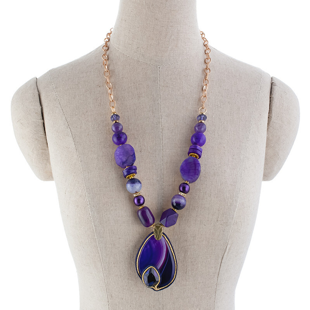 10117261 Колье Роман с камнем