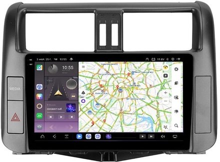 Магнитола для Toyota Land Cruiser Prado 150 2009-2013 (взамен 7" навигации) - Kuberg QLed, Android 13, TS20, CarPlay, SIM-слот