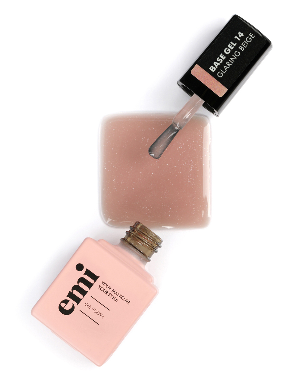 E.MiLac Base Gel Мерцающий бежевый №14, 9 мл
