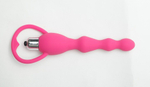 Розовый силиконовый анальный вибростимулятор с ограничителем - 17,5 см. (Цвет: розовый)