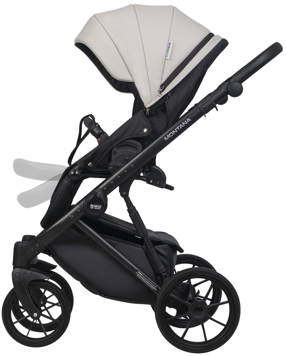 Детская коляска Riko Basic Montana X Ecco 2 в 1 31 Light Silver-Black (св.серый-черный)